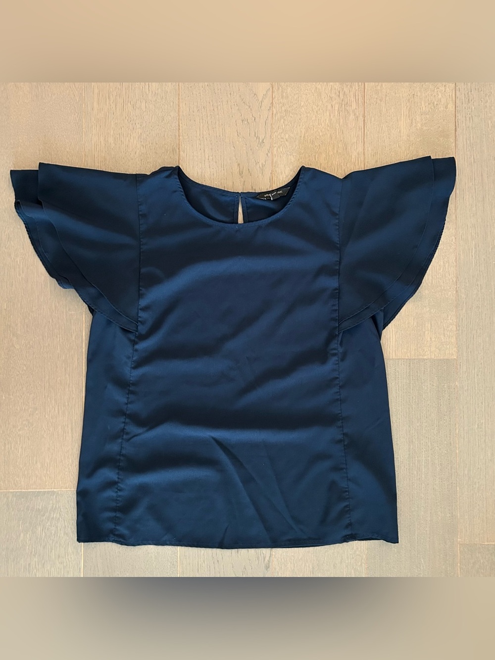 Banana Republic Navy Blue Flutter Sleeve Blouse